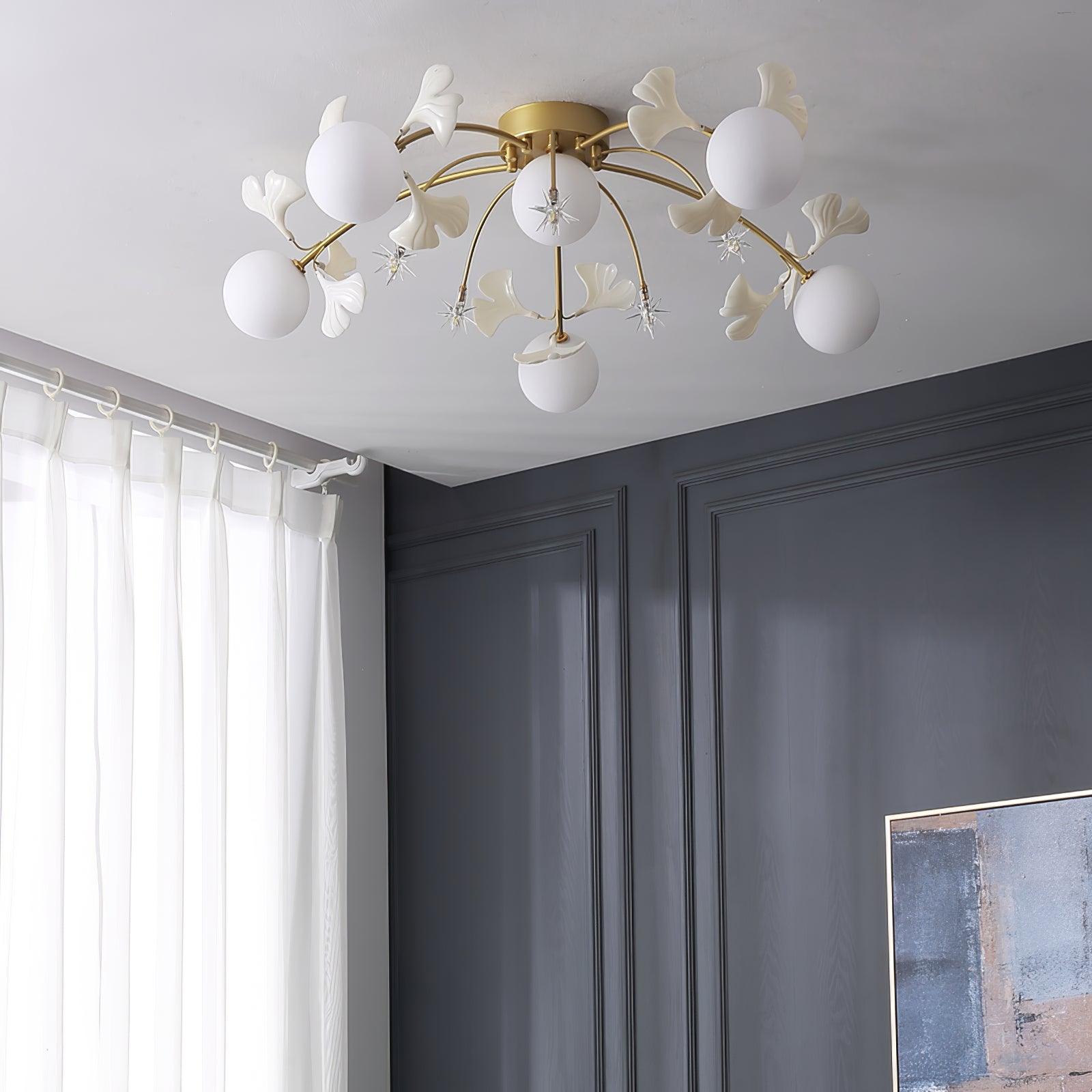 Gingko Glass Ball Ceiling Light - Loonglight