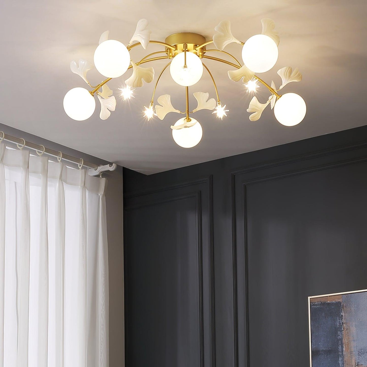 Gingko Glass Ball Ceiling Light - Loonglight
