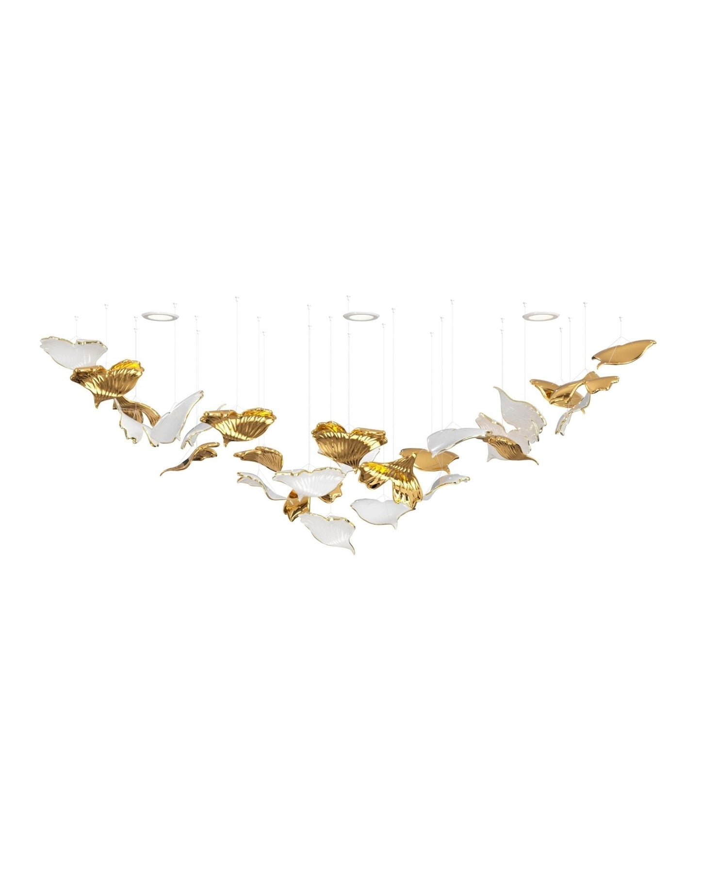 Ginkgo Glass Leaf Chandelier - Loonglight