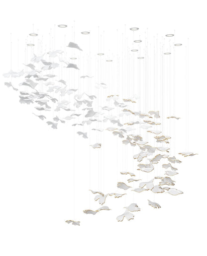 Ginkgo Glass Leaf Chandelier - Loonglight