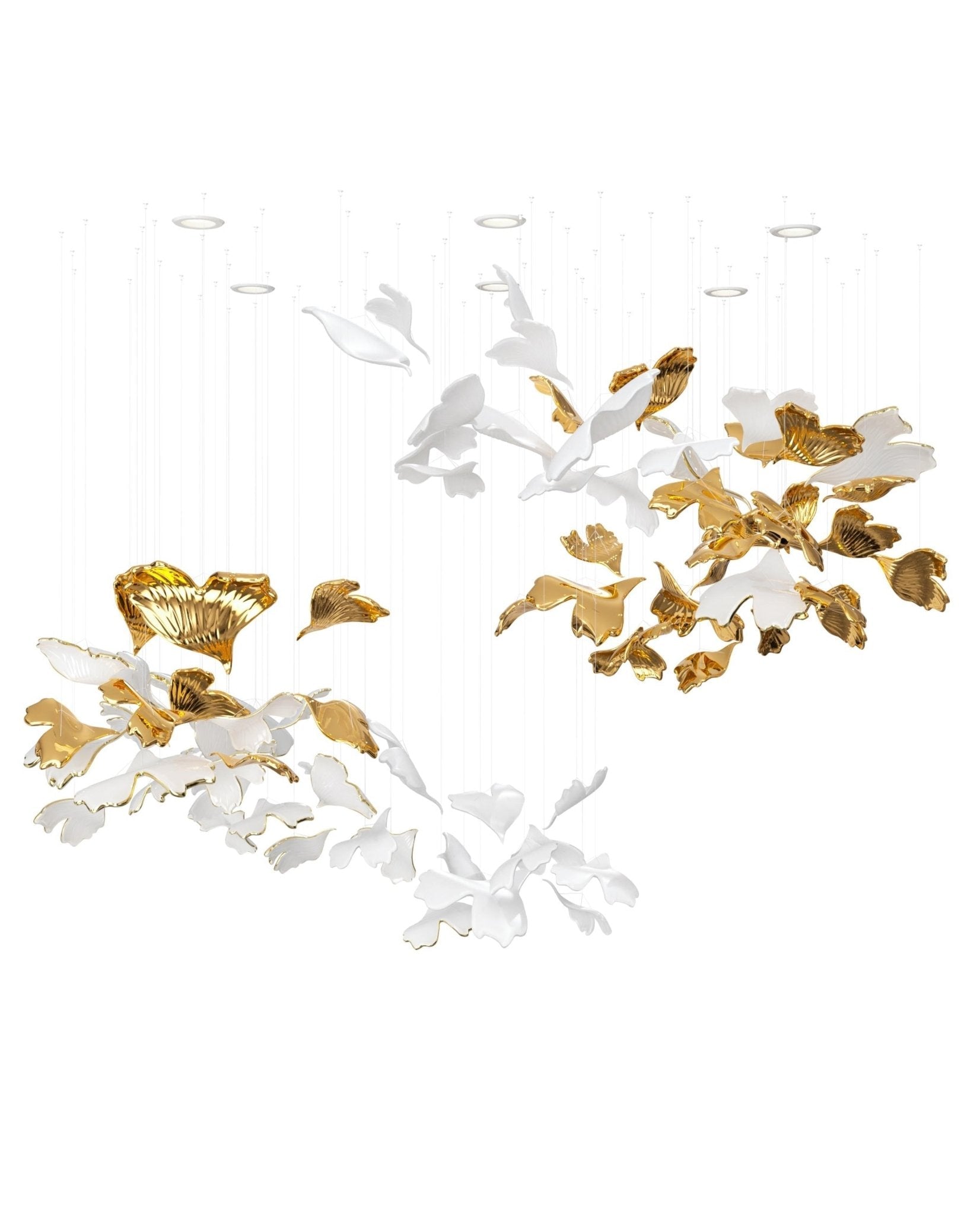 Ginkgo Glass Leaf Chandelier - Loonglight