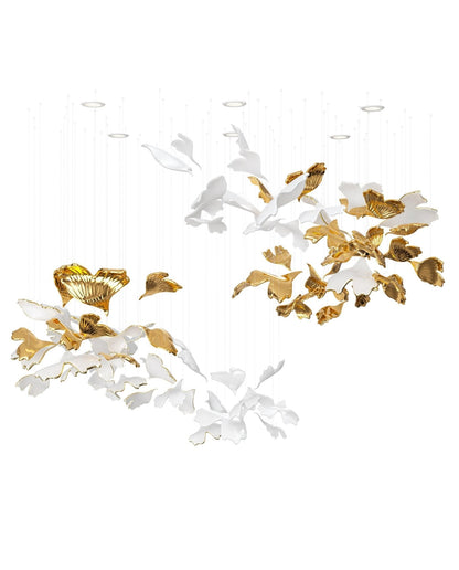 Ginkgo Glass Leaf Chandelier - Loonglight