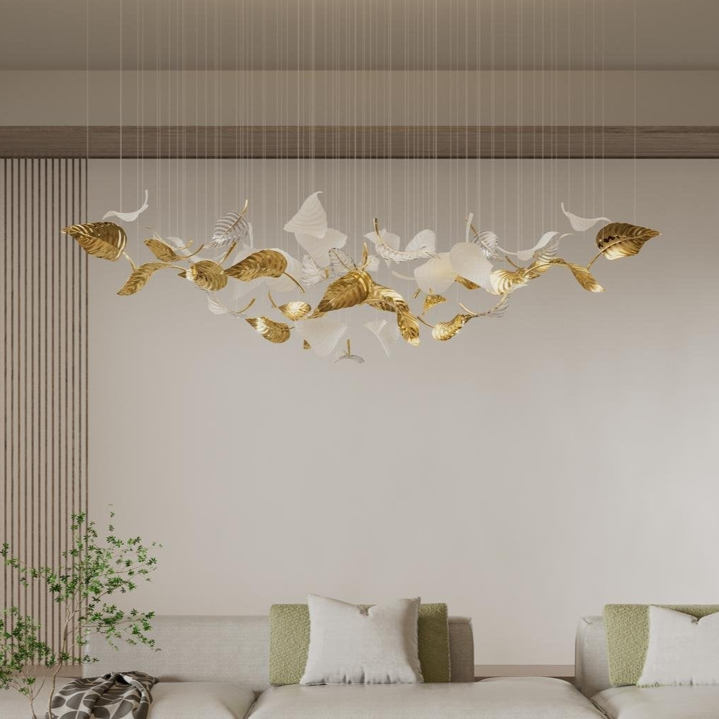 Linden Glass Leaf Chandelier - Loonglight