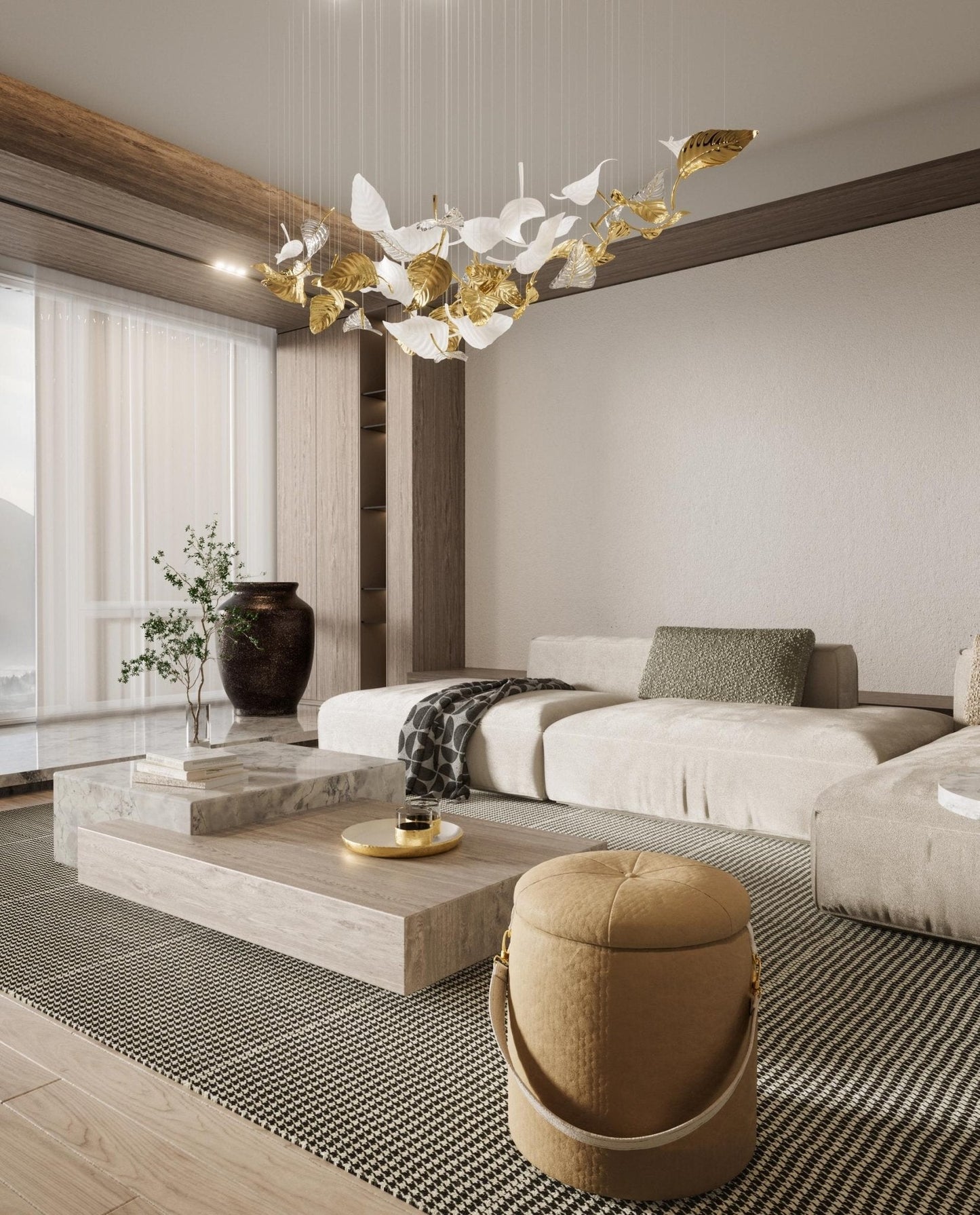 Linden Glass Leaf Chandelier - Loonglight