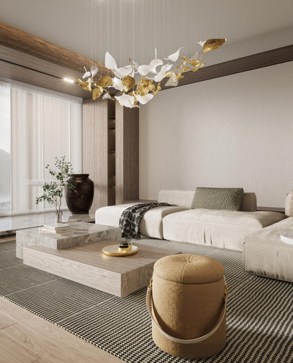 Linden Glass Leaf Chandelier - Loonglight