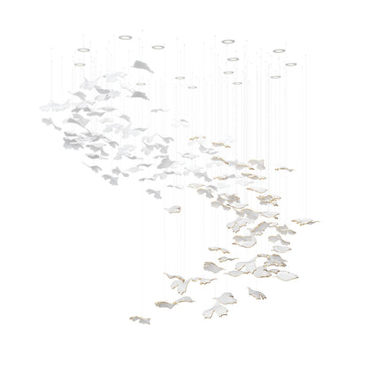 Ginkgo Glass Leaf Chandelier - Loonglight