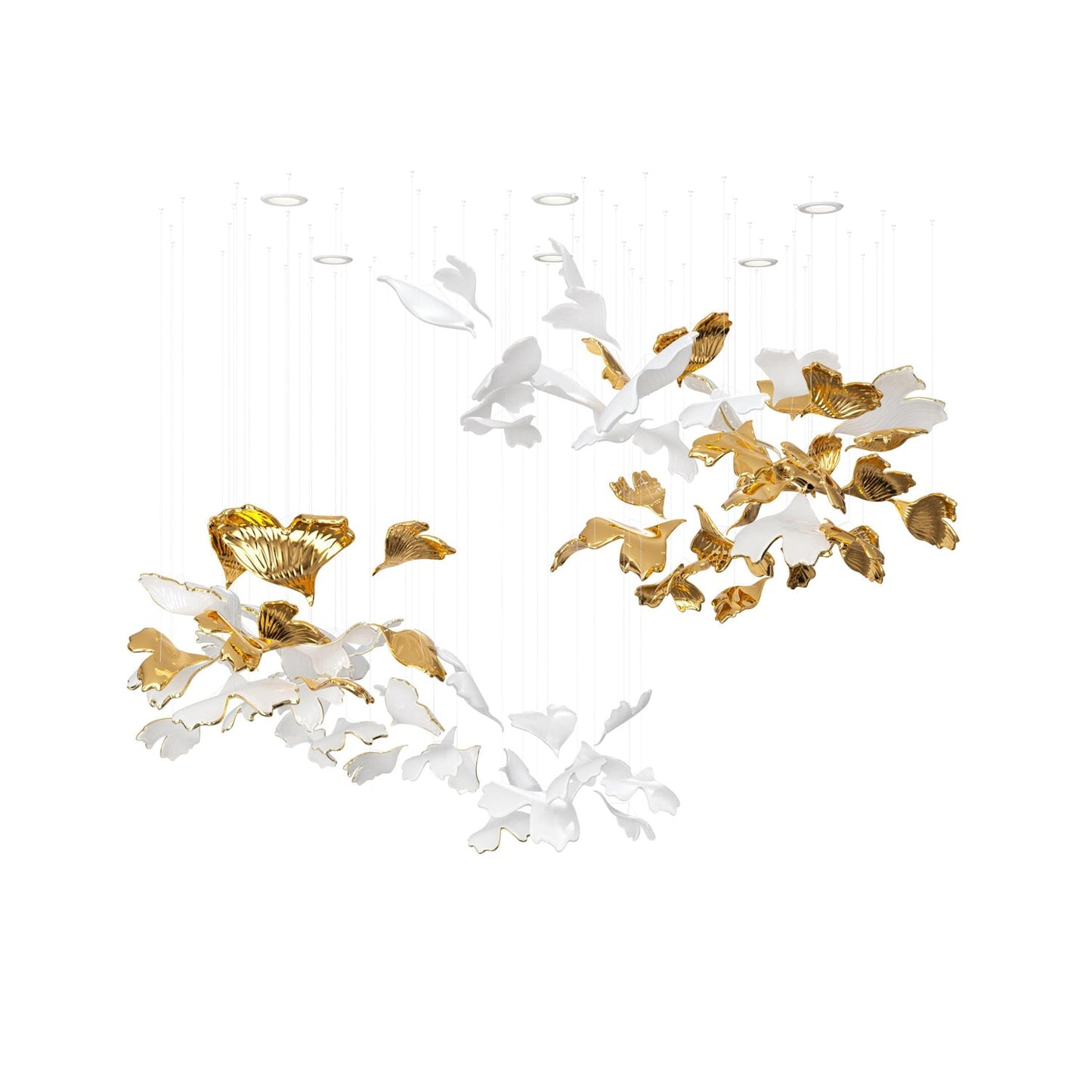 Ginkgo Glass Leaf Chandelier - Loonglight
