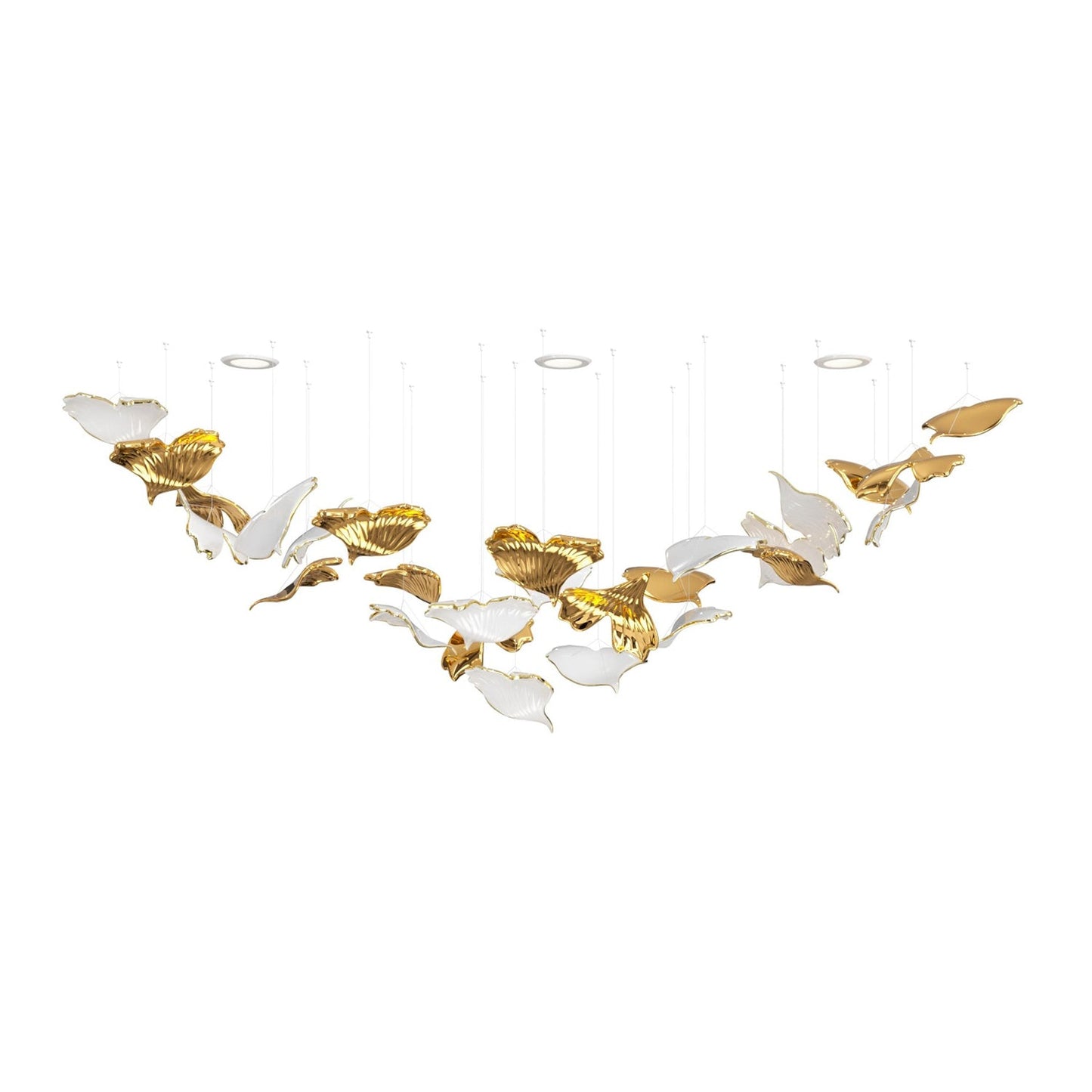Ginkgo Glass Leaf Chandelier - Loonglight