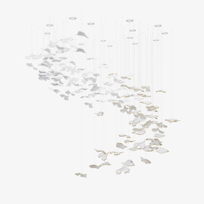 Ginkgo Glass Leaf Chandelier - Loonglight