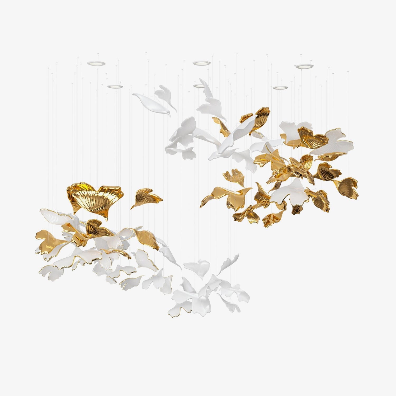 Ginkgo Glass Leaf Chandelier - Loonglight
