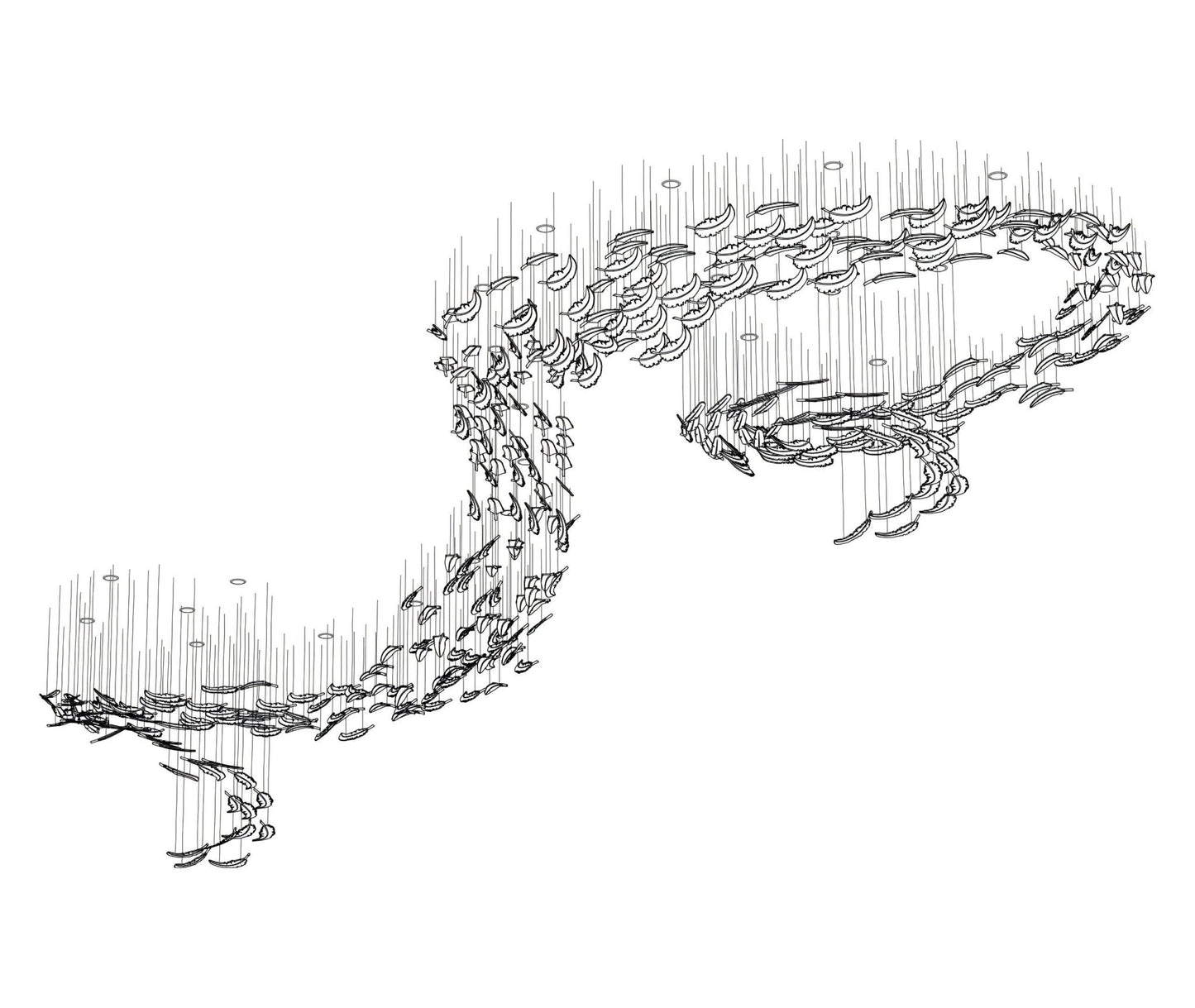 Artistic Glass Feather Chandelier - Loonglight