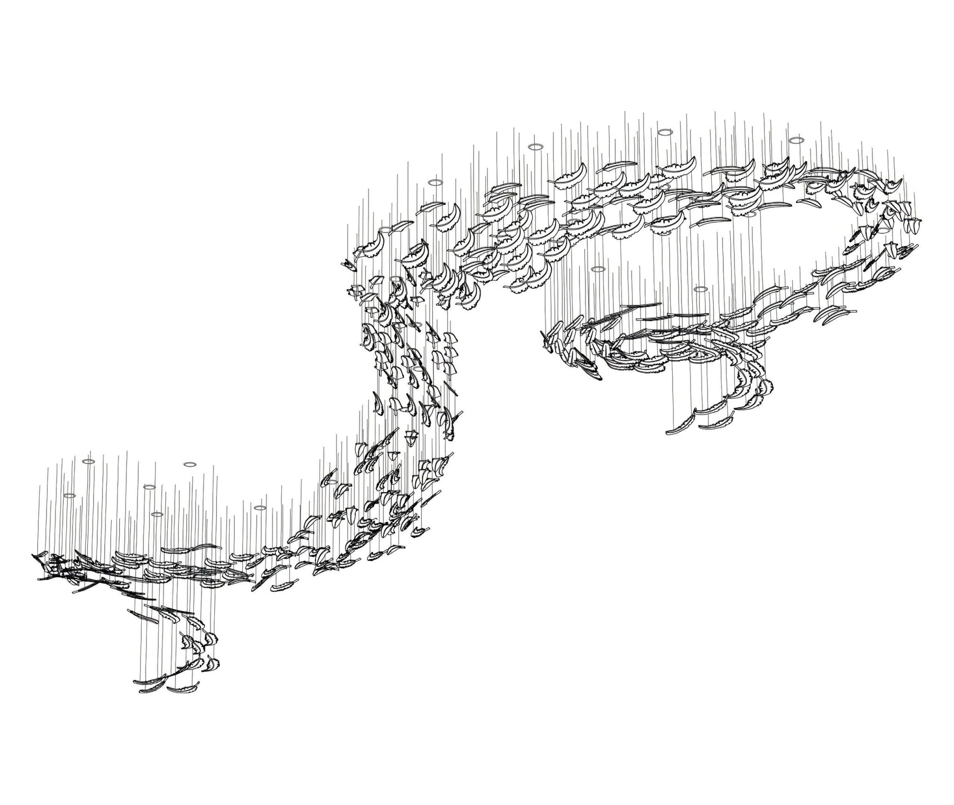 Artistic Glass Feather Chandelier - Loonglight