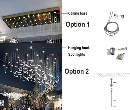 Artistic Glass Feather Chandelier - Loonglight