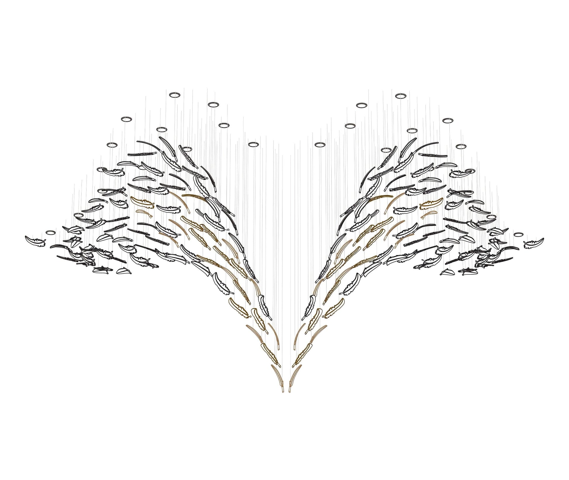 Artistic Glass Feather Chandelier - Loonglight