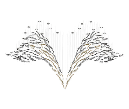 Artistic Glass Feather Chandelier - Loonglight