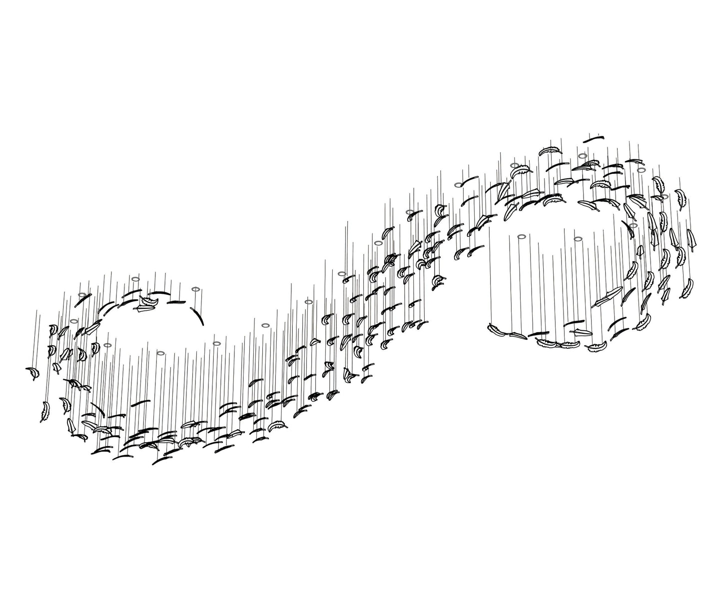 Artistic Glass Feather Chandelier - Loonglight