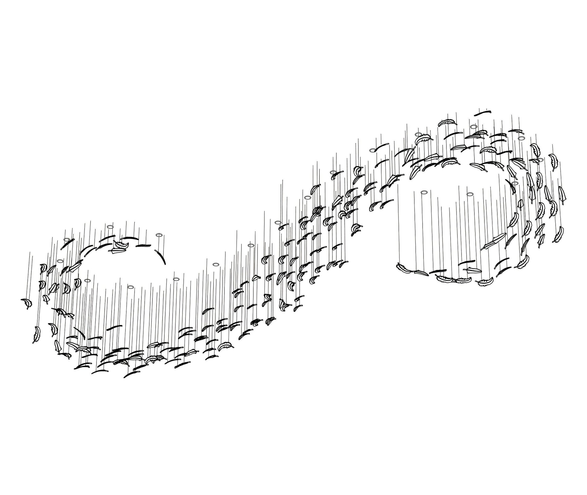 Artistic Glass Feather Chandelier - Loonglight