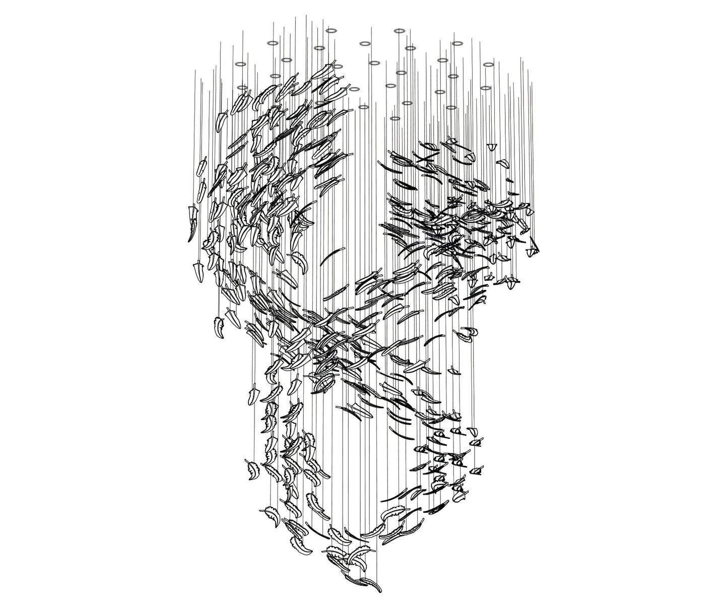 Artistic Glass Feather Chandelier - Loonglight