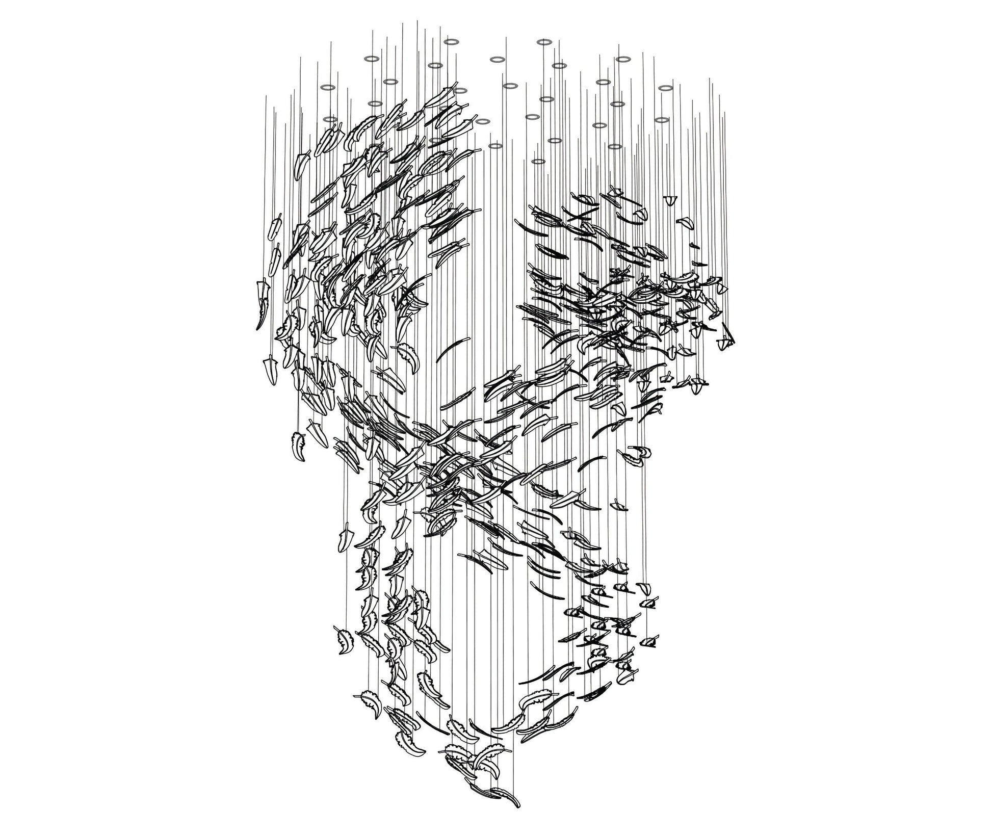 Artistic Glass Feather Chandelier - Loonglight