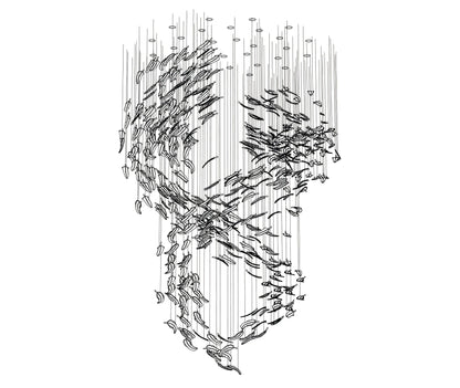 Artistic Glass Feather Chandelier - Loonglight