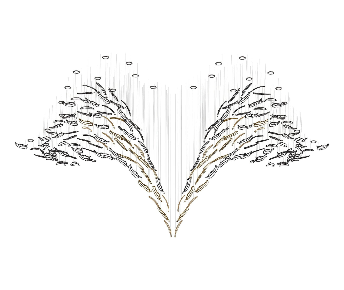 Artistic Glass Feather Chandelier - Loonglight