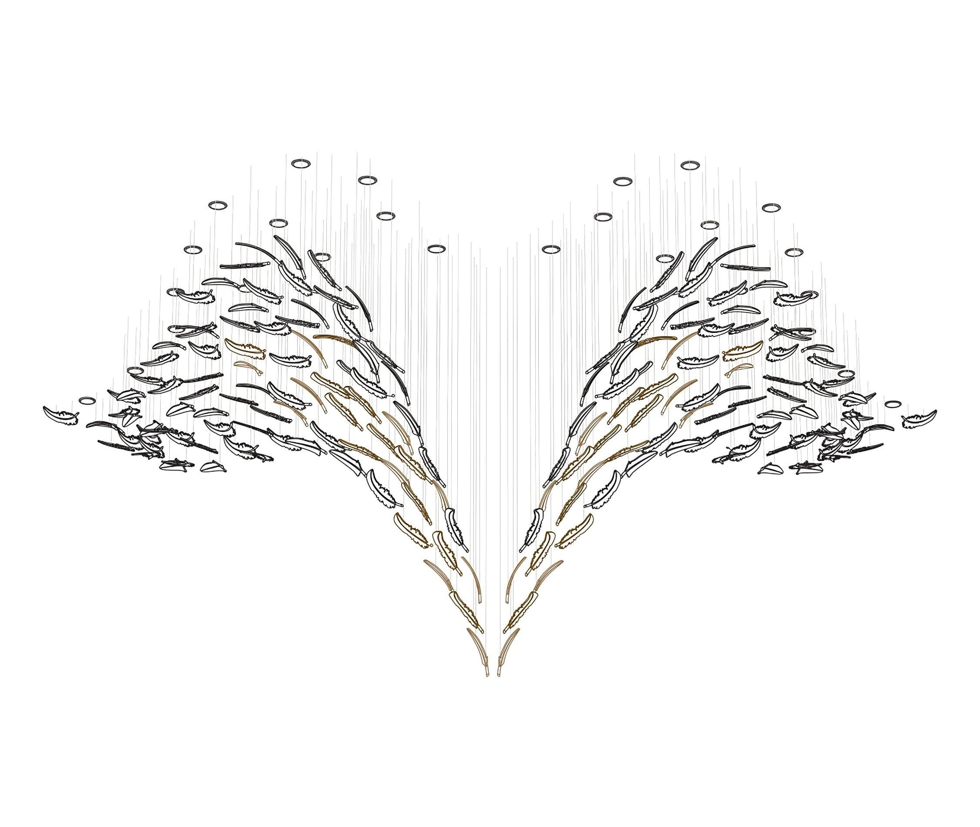 Artistic Glass Feather Chandelier - Loonglight