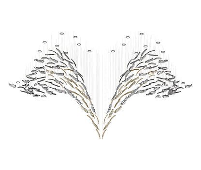 Artistic Glass Feather Chandelier - Loonglight