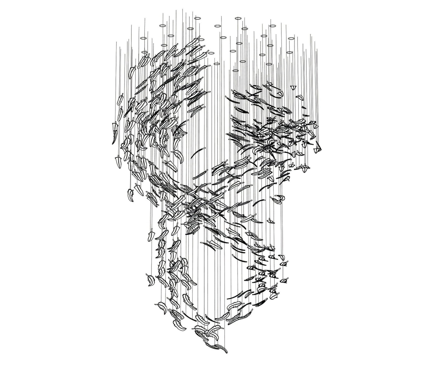 Artistic Glass Feather Chandelier - Loonglight