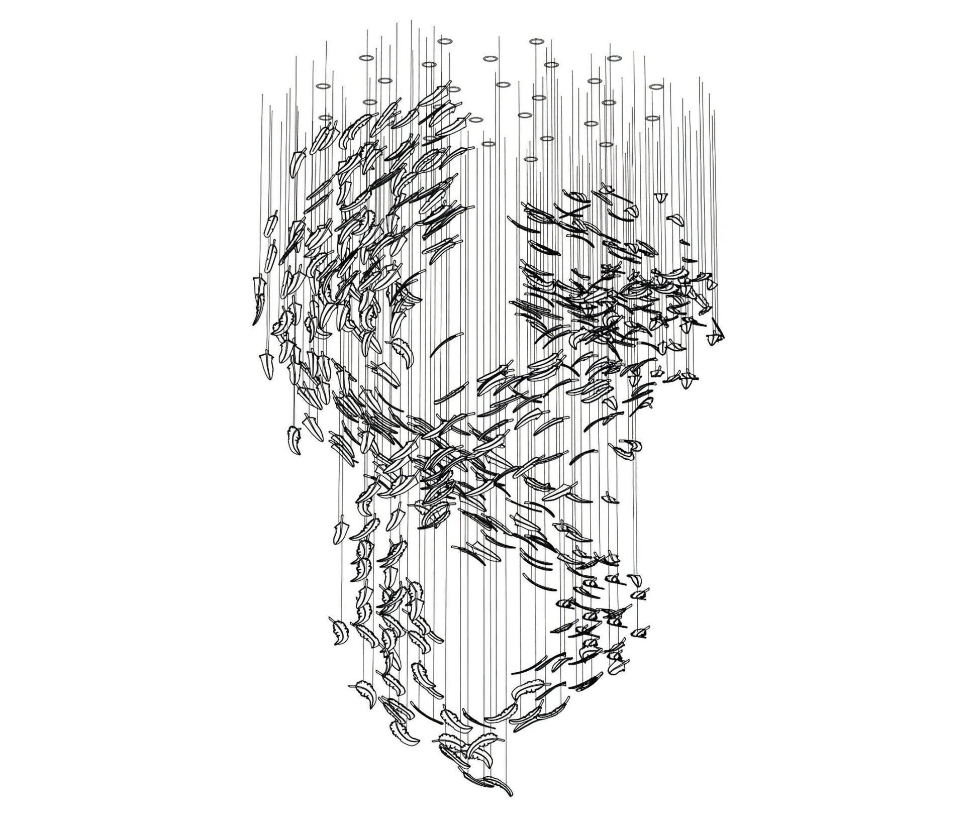 Artistic Glass Feather Chandelier - Loonglight