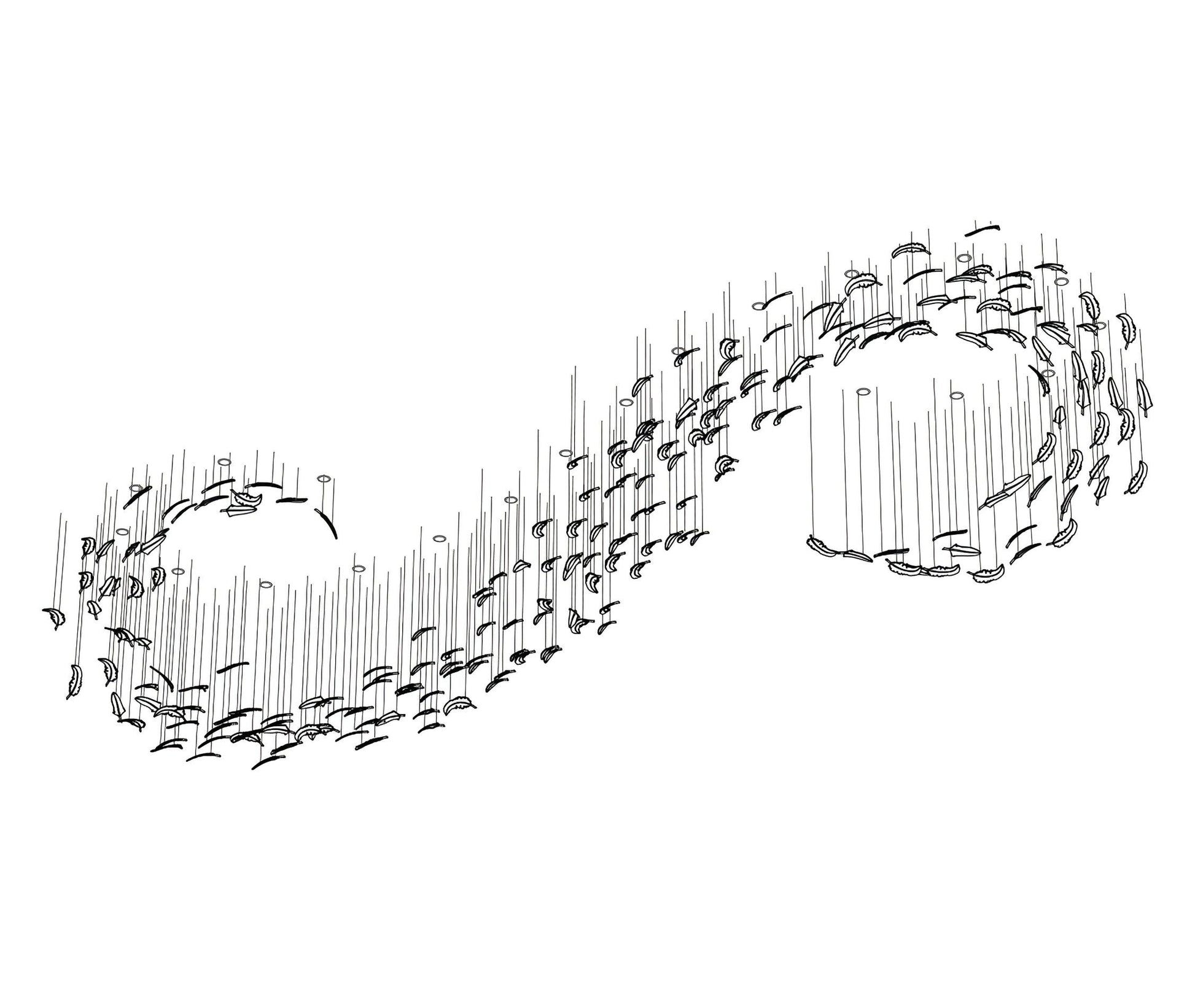 Artistic Glass Feather Chandelier - Loonglight