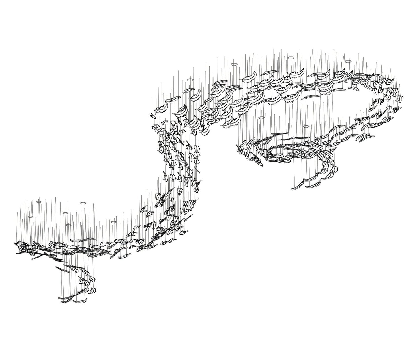 Artistic Glass Feather Chandelier - Loonglight