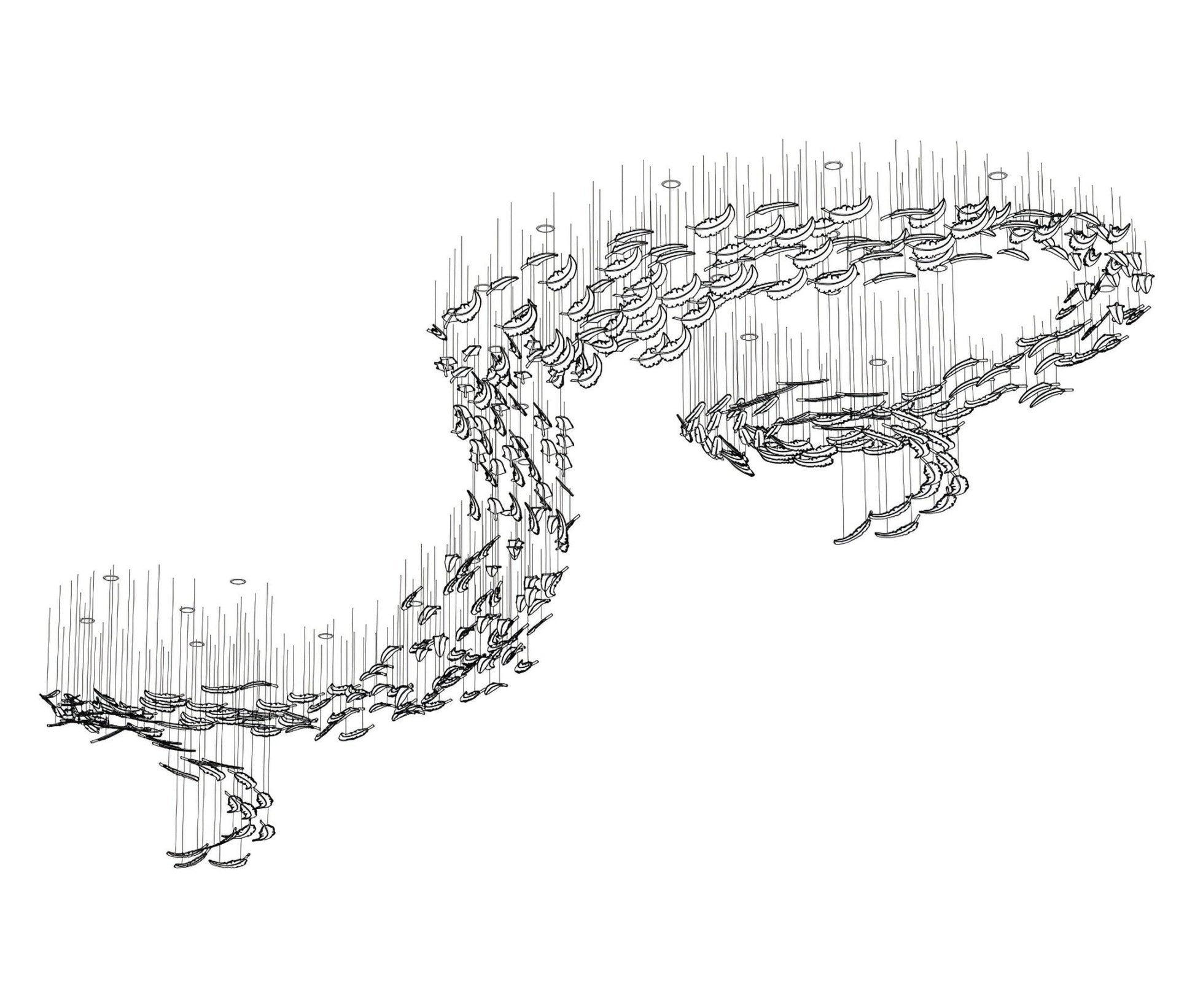 Artistic Glass Feather Chandelier - Loonglight