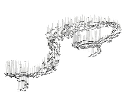 Artistic Glass Feather Chandelier - Loonglight