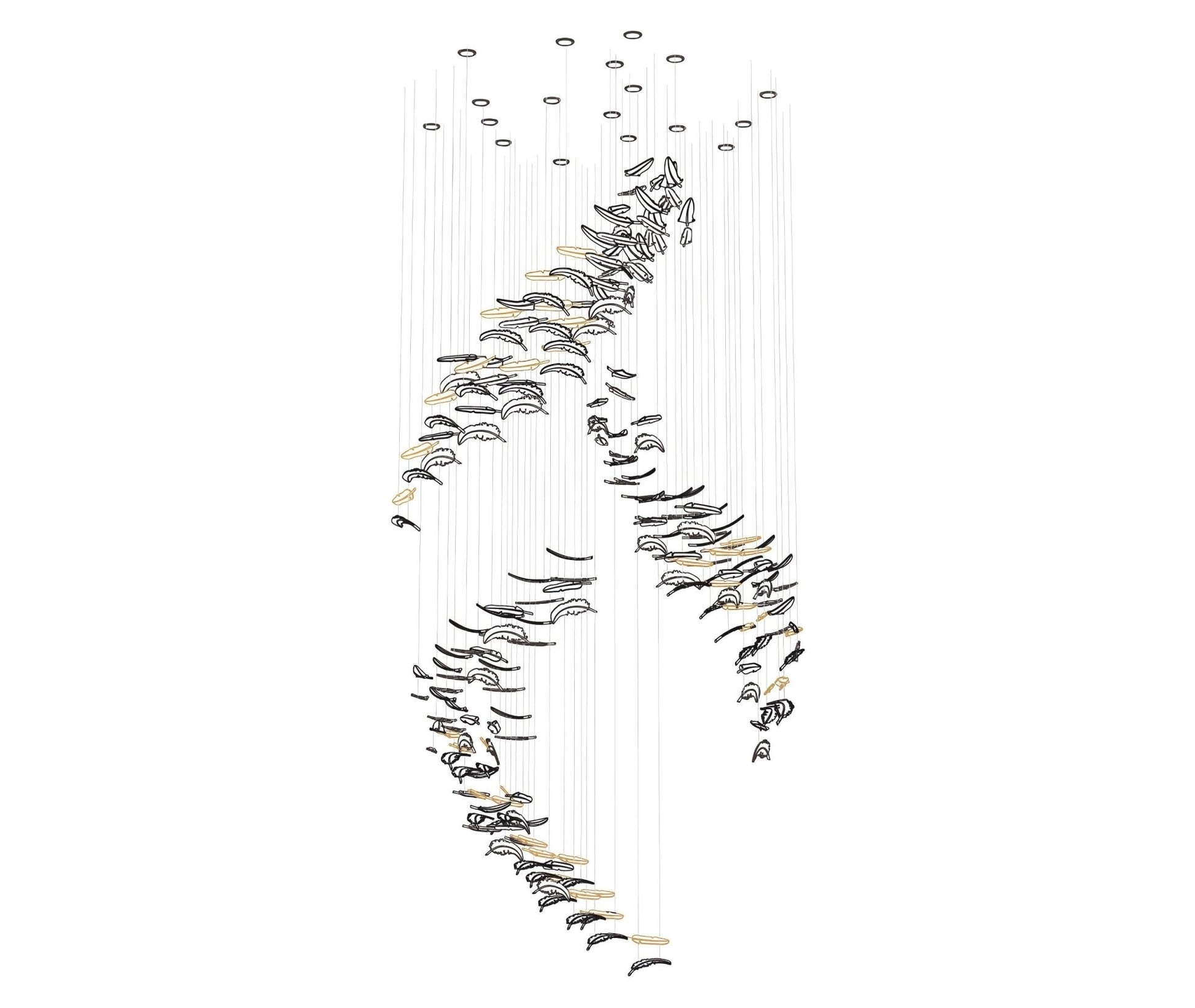 Artistic Glass Feather Chandelier - Loonglight