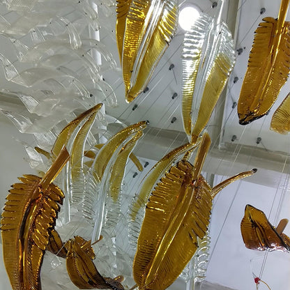 Artistic Glass Feather Chandelier - Loonglight