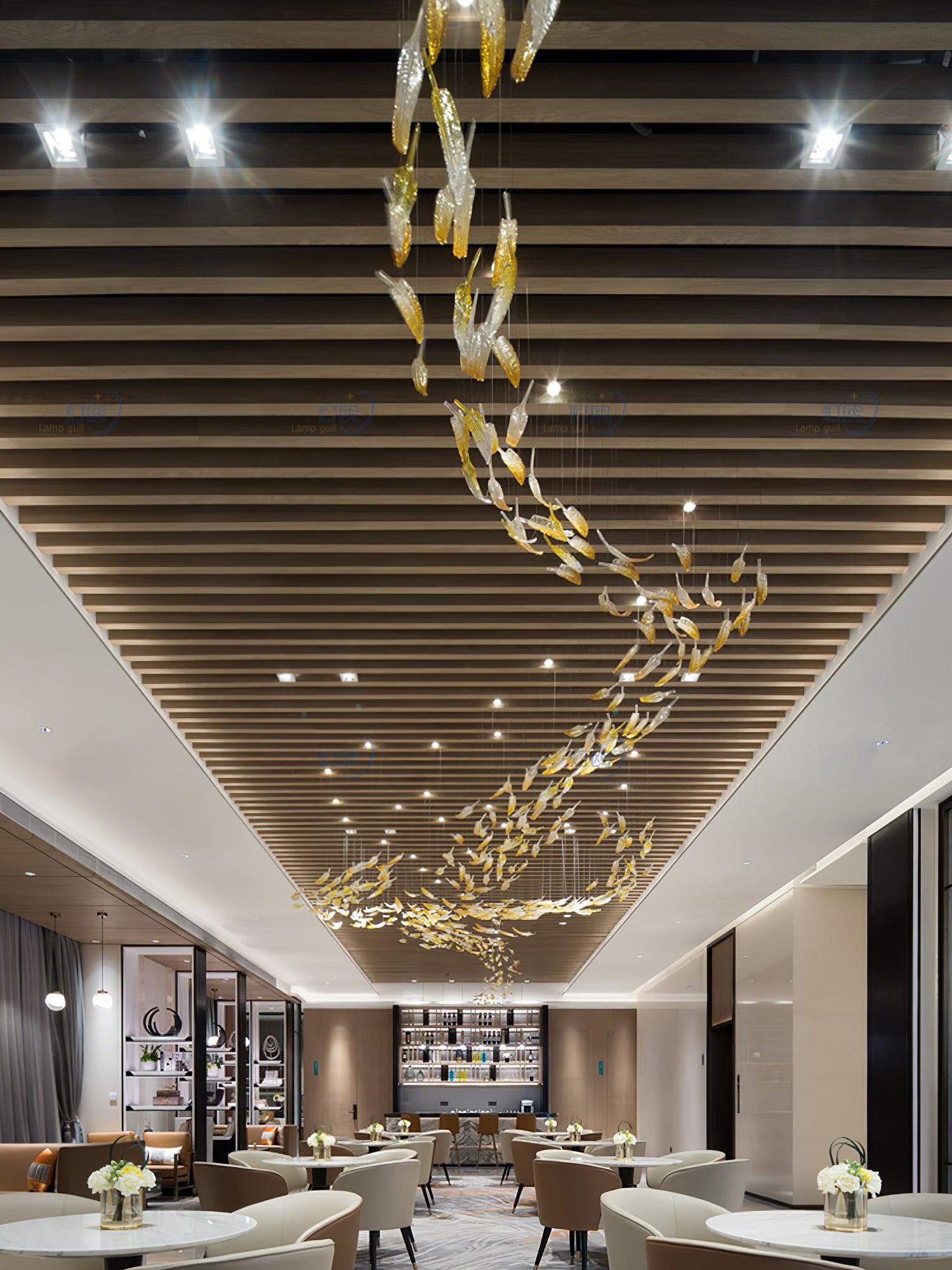 Artistic Glass Feather Chandelier - Loonglight