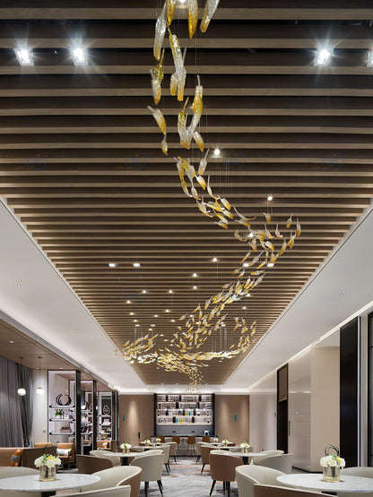 Artistic Glass Feather Chandelier - Loonglight