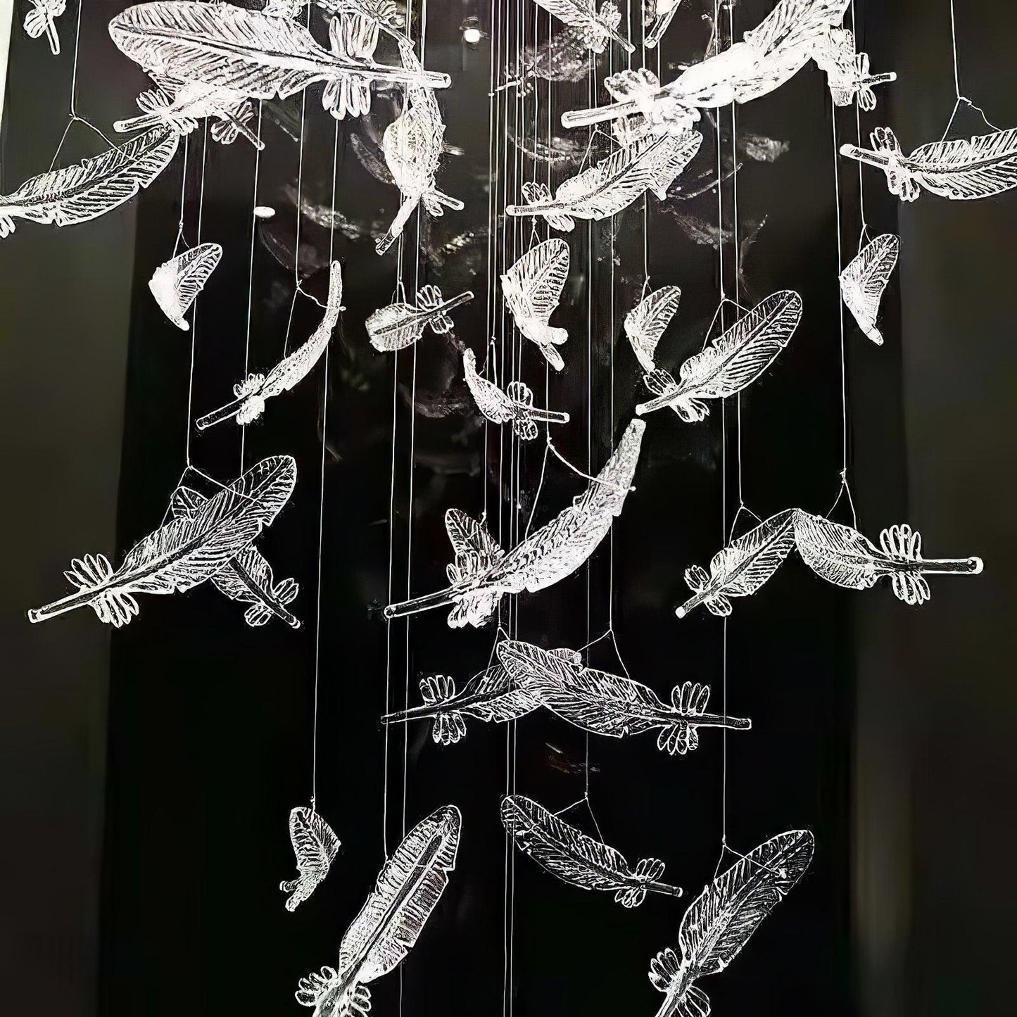 Artistic Glass Feather Chandelier - Loonglight