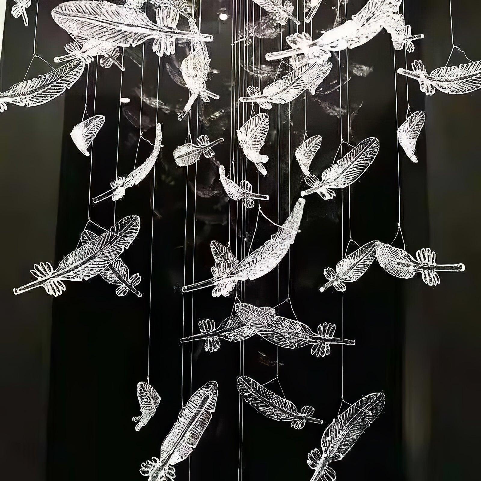 Artistic Glass Feather Chandelier - Loonglight