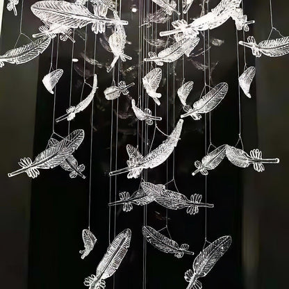 Artistic Glass Feather Chandelier - Loonglight