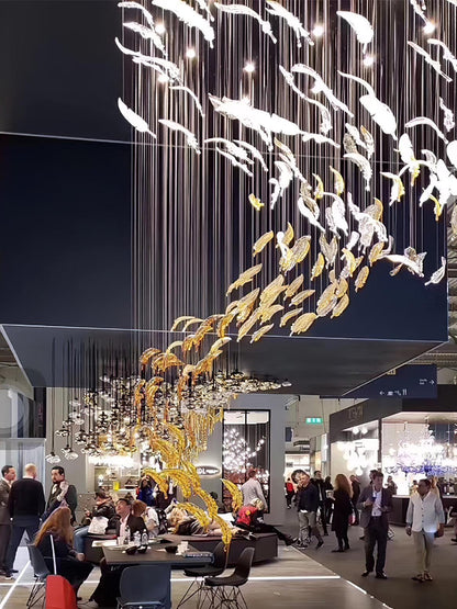Artistic Glass Feather Chandelier - Loonglight