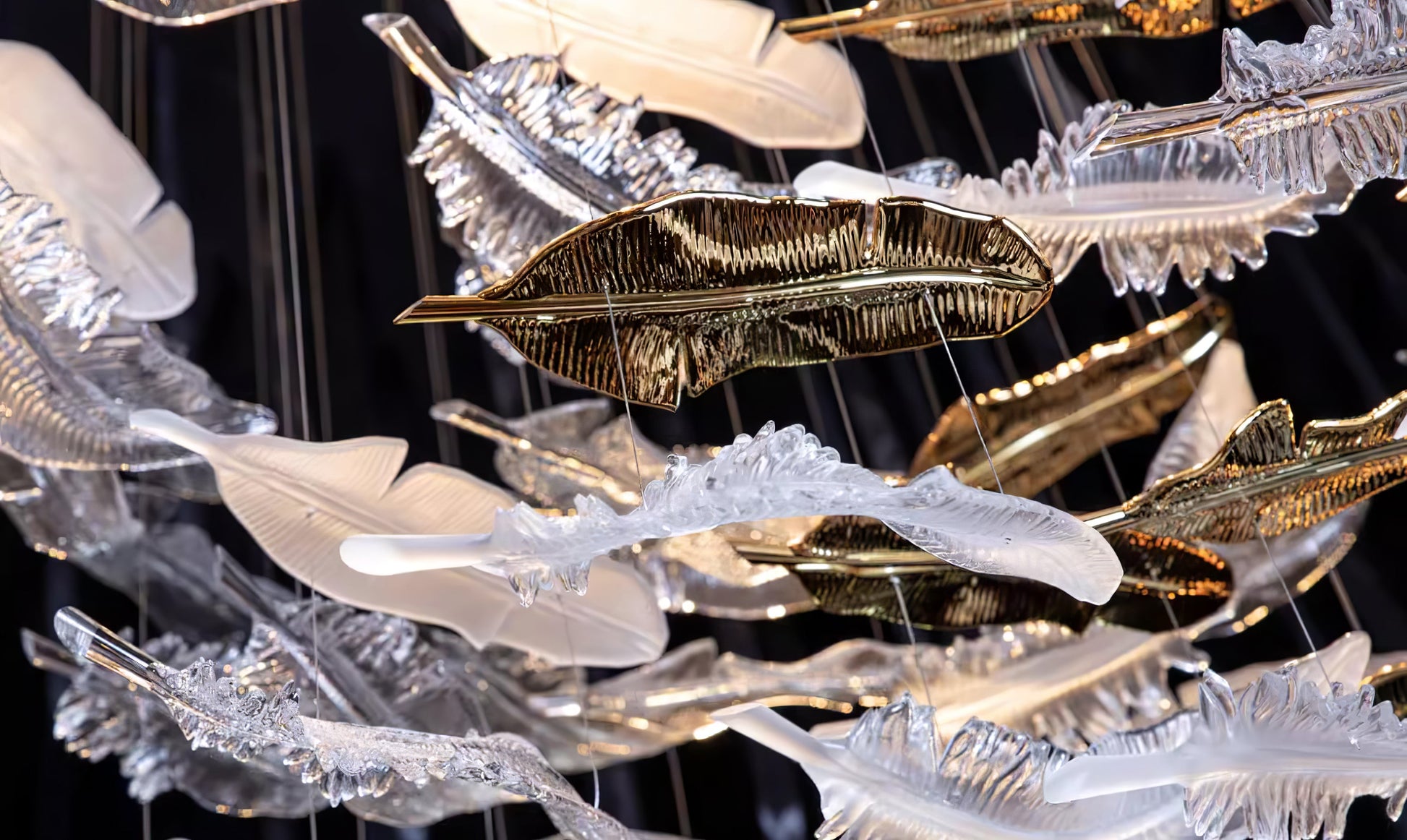 Artistic Glass Feather Chandelier - Loonglight