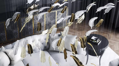 Artistic Glass Feather Chandelier - Loonglight