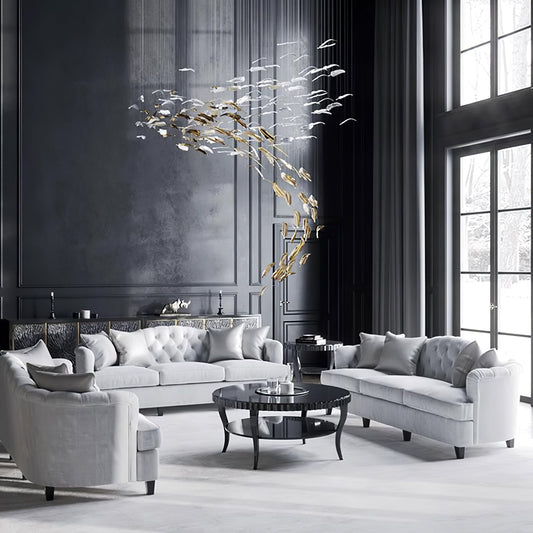 Artistic Glass Feather Chandelier - Loonglight