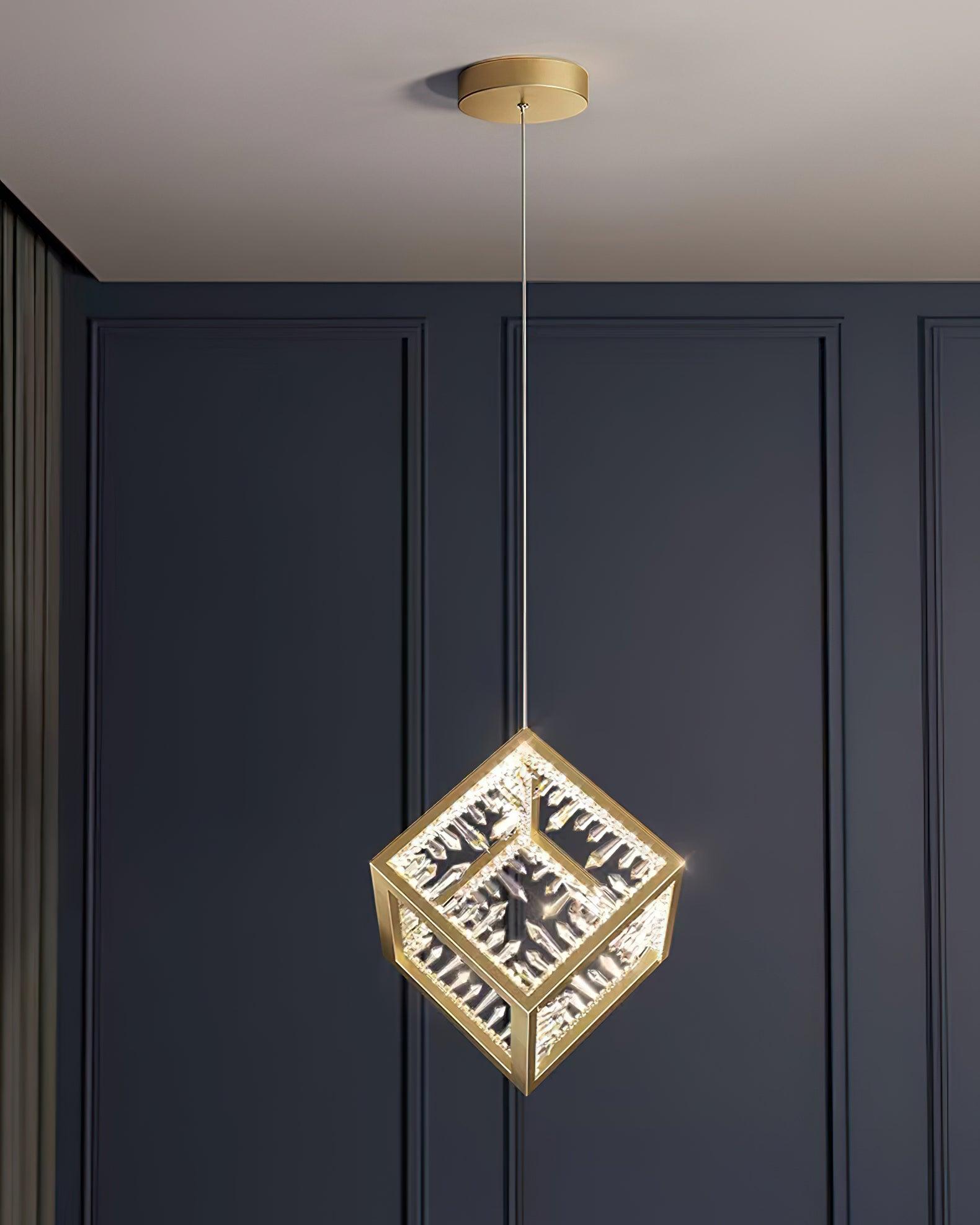 Gold Lattice Pendant Light - Loonglight