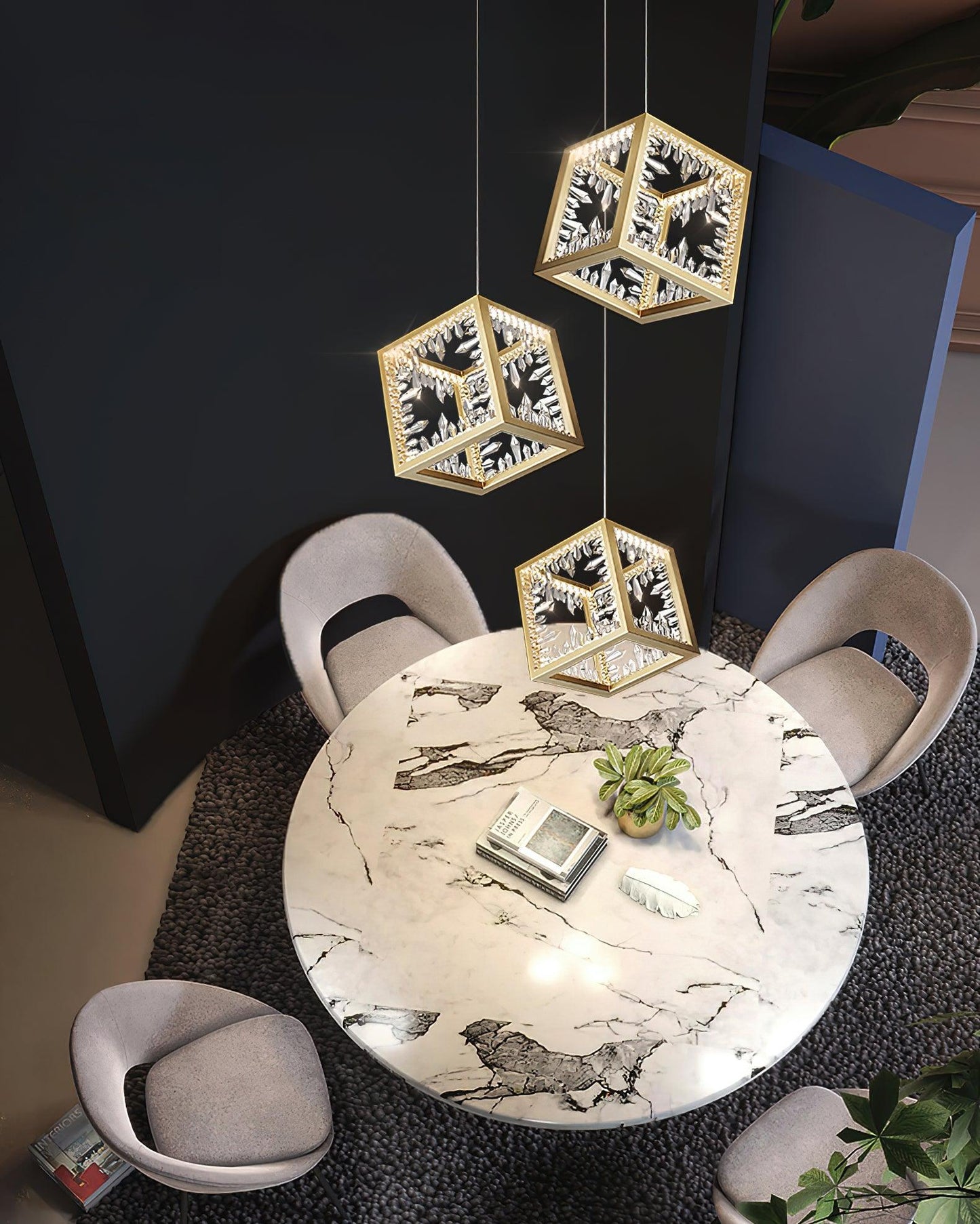 Gold Lattice Pendant Light - Loonglight