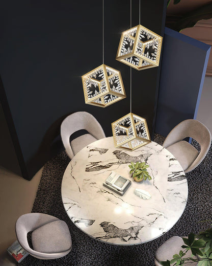 Gold Lattice Pendant Light - Loonglight