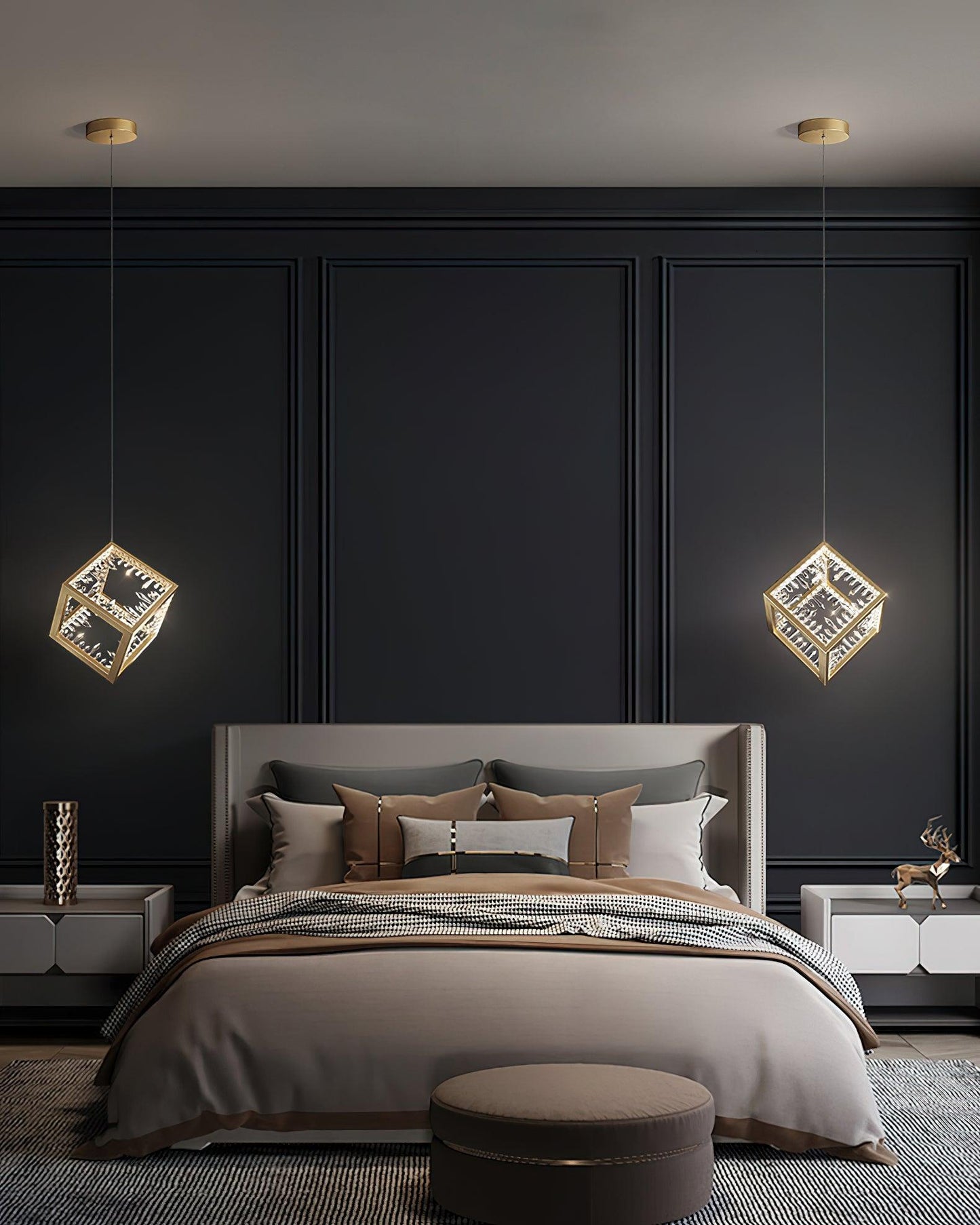 Gold Lattice Pendant Light - Loonglight