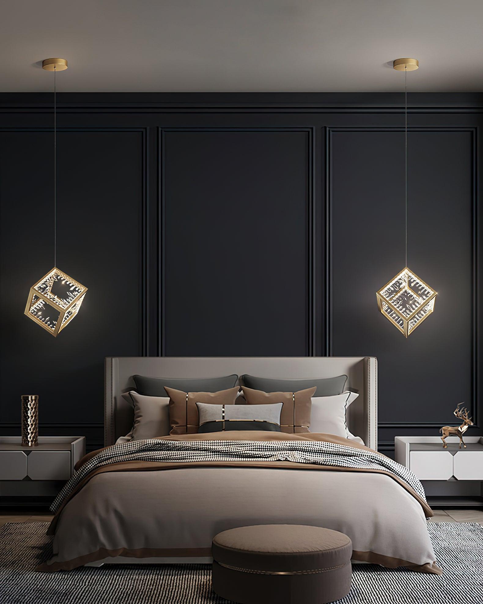 Gold Lattice Pendant Light - Loonglight