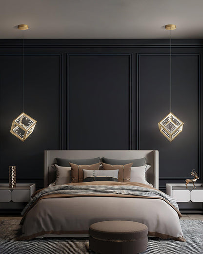 Gold Lattice Pendant Light - Loonglight